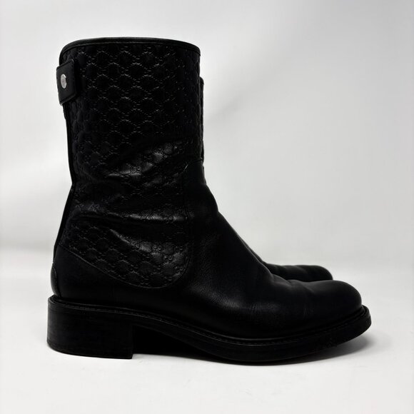 Gucci Microguccissima Leather Ankle Boots Black Size 37.5 / 7.5 - Picture 4 of 13
